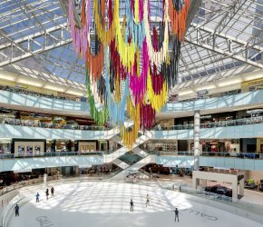 Art installation by the Color Condition at Galleria Dallas