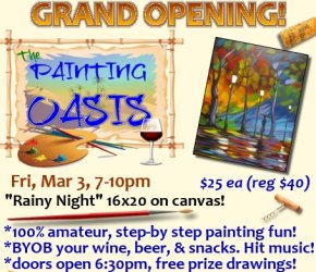Grand Opening 'Rainy Night' Public San Antonio TX BYOB Paint