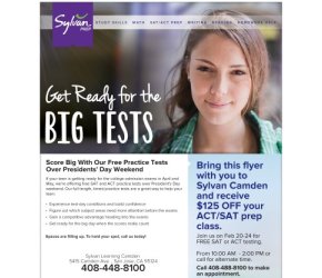 Sylvan Learning SAT PREP 3/14-5/02