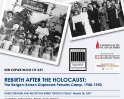 Reception and Speaker Event: Rebirth After Holocaust – Bergen-  Belsen Displaced Persons Camp- 1945-1950
