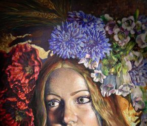 Girl with Flowers - The artwork of Luque