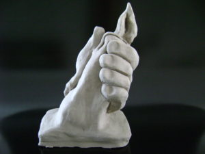 Grasping Candle Clay Sculpture